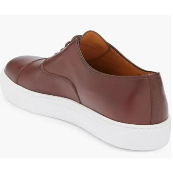 Magnanni Mens Brown Leather Low Top Lace Up Albert Cap Toe Sneaker Sz 10.5 M New - Picture 2 of 14